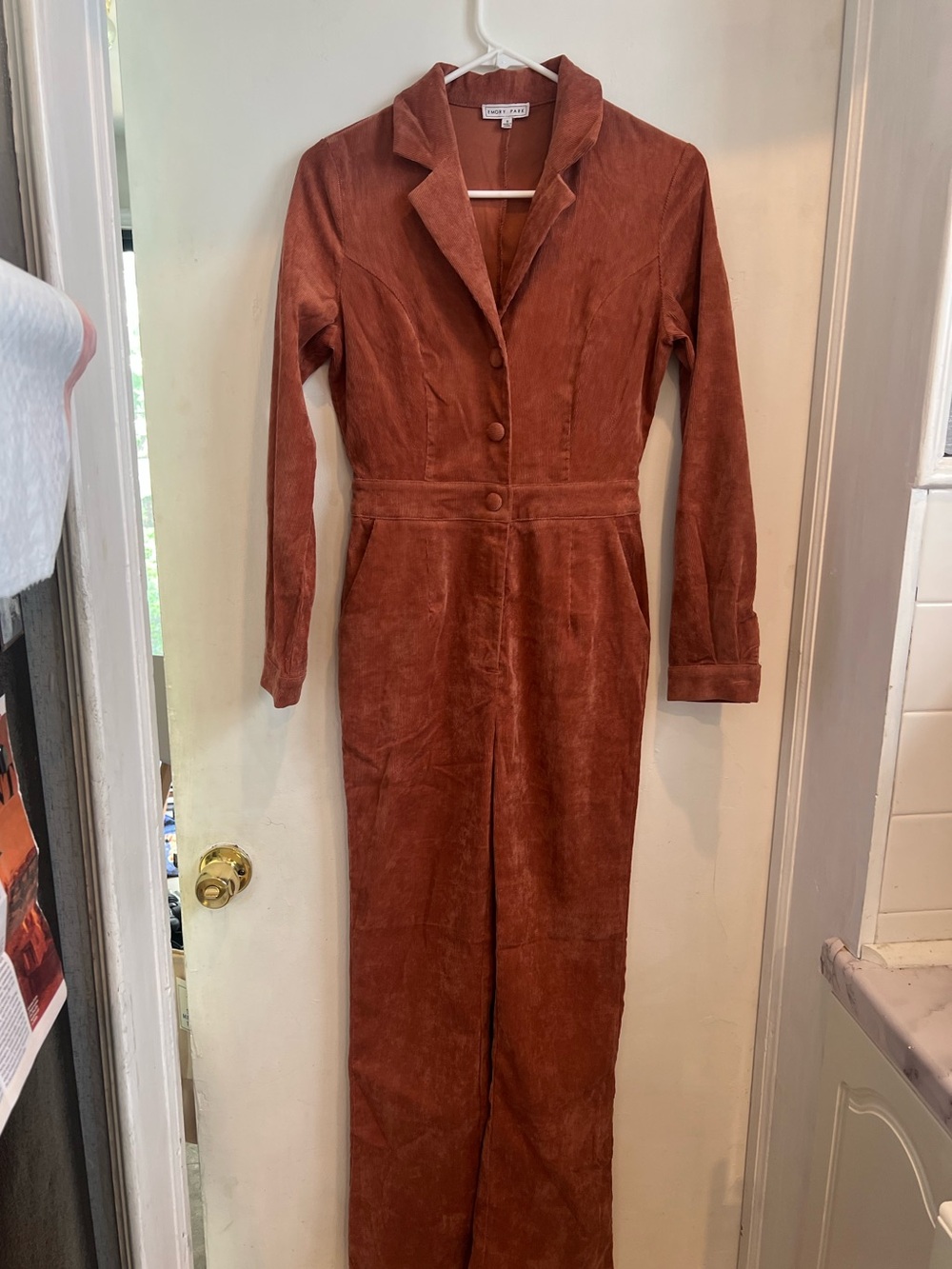 Vintage Emory Park Rust Corduroy small Jumpsuit jumper pantsuit romper